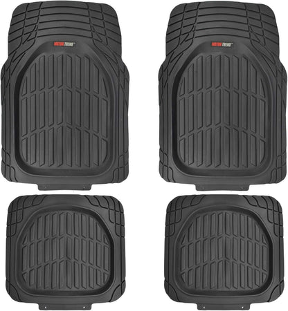 Motor Trend - MT-921-BG Flextough Tortoise - Heavy Duty Rubber Floor Mats for Car SUV Van & Truck - All Weather Protection - Deep Dish (Tan Beige)