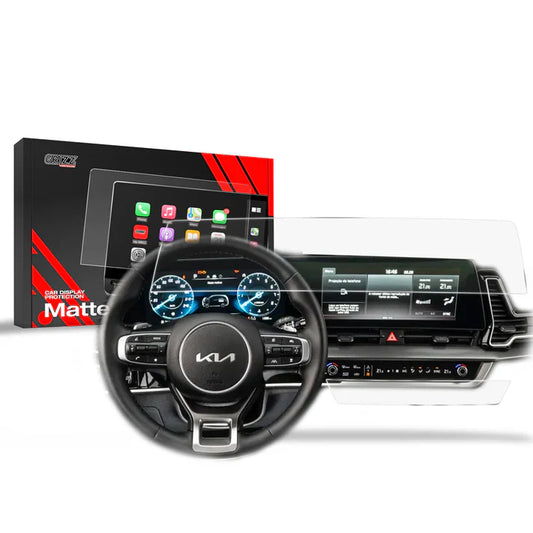 Grizz 2in1 Navigation Screen Protector for Kia Sportage 5 GT Line 12.3" (2021-2024) Anti-Fingerprint, Matt - carcar.care #1 car screen protectors in the America